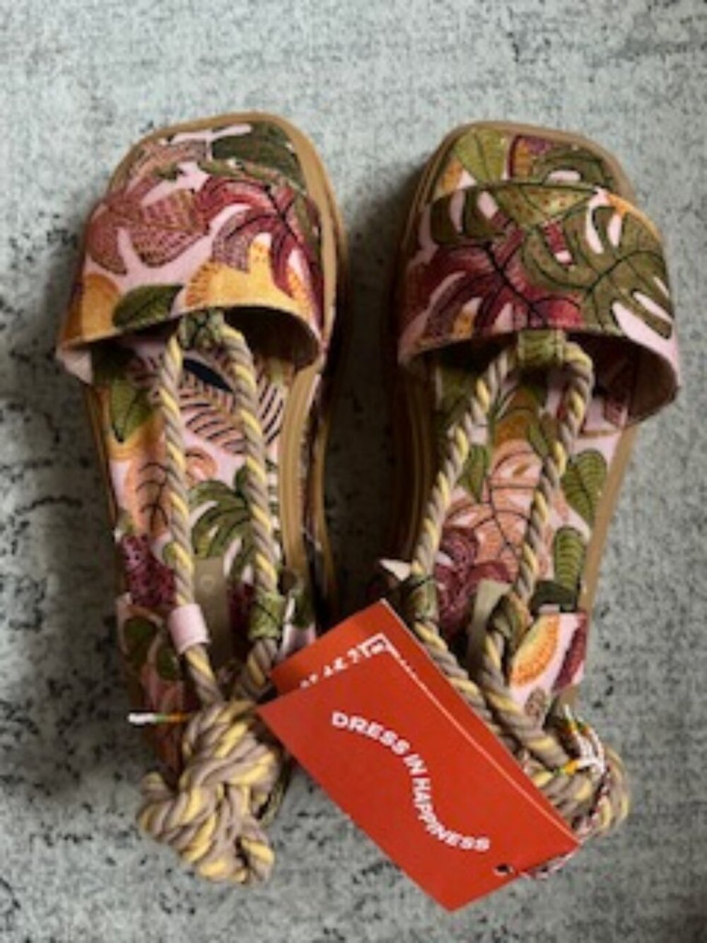 NWT Farm Rio Summer Dream Platform Espadrille Sandals